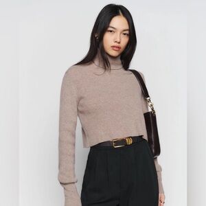 Reformation Luisa Cropped Cashmere Sweater (Oatmeal)